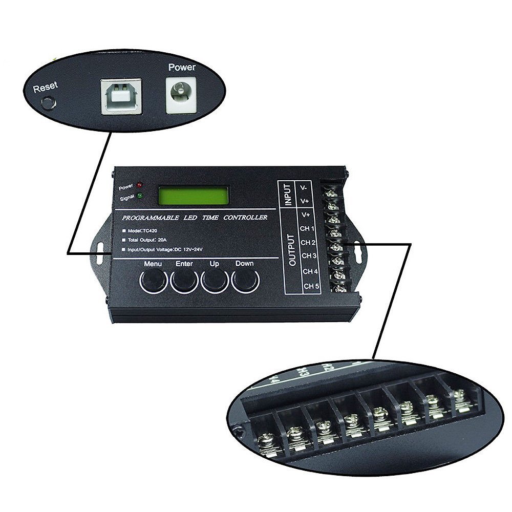 5 Channel programmable LED Time Controller