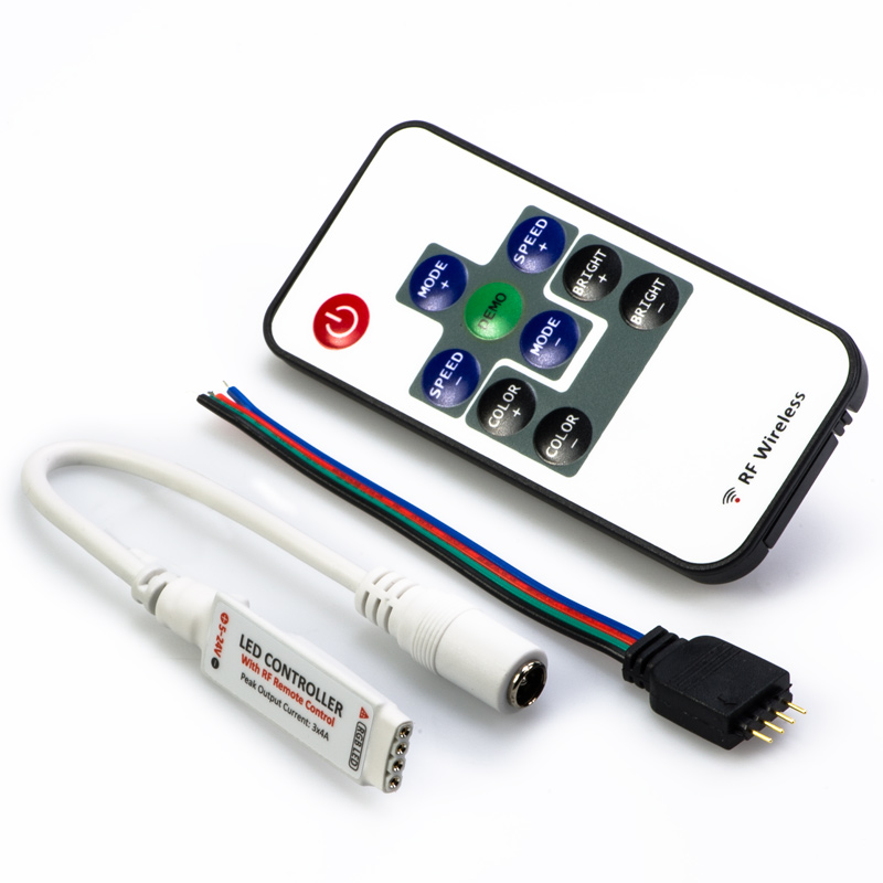 Mini RGB Controller with RF Remote | LED lights,RGB led lights,Led Bulbs