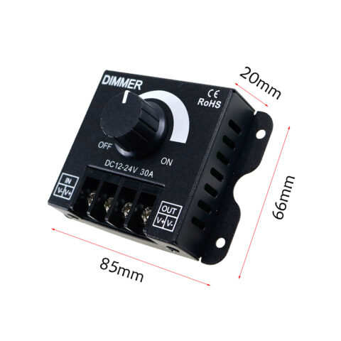 30A LED Dimmer Metal Shell - Black