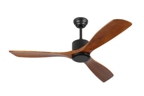 Solid wood straight-blade fan