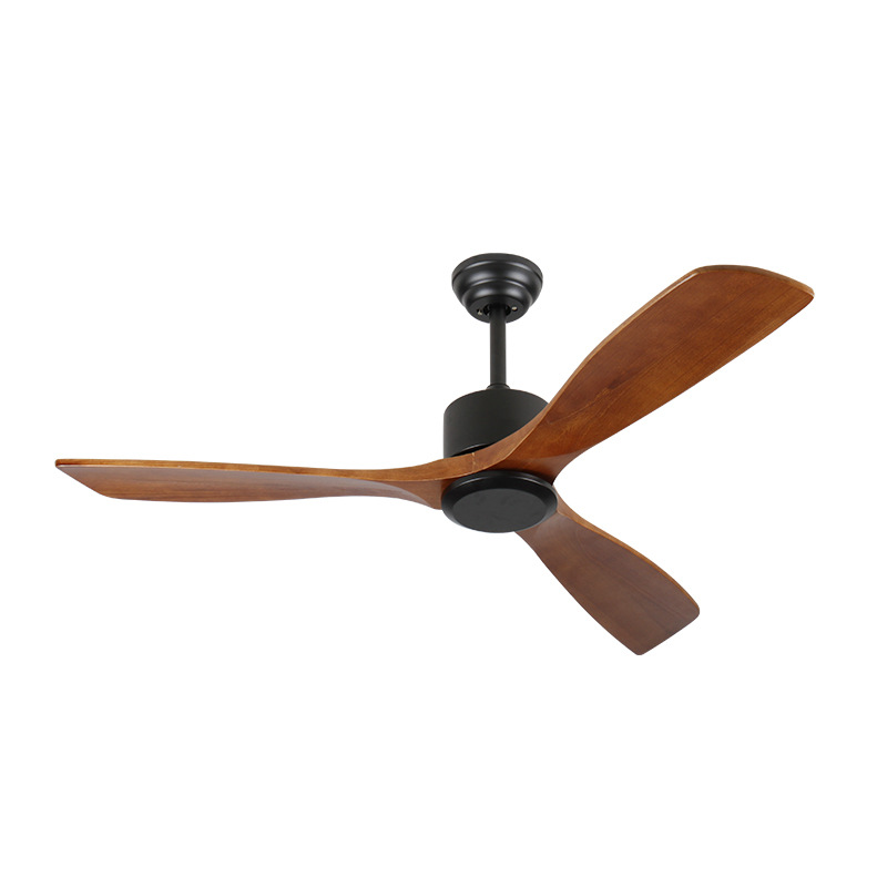 Solid wood straight-blade fan